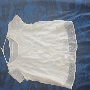 LC Lauren Conrad Sheer White Blouse